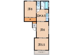 コーポやまきの物件間取画像